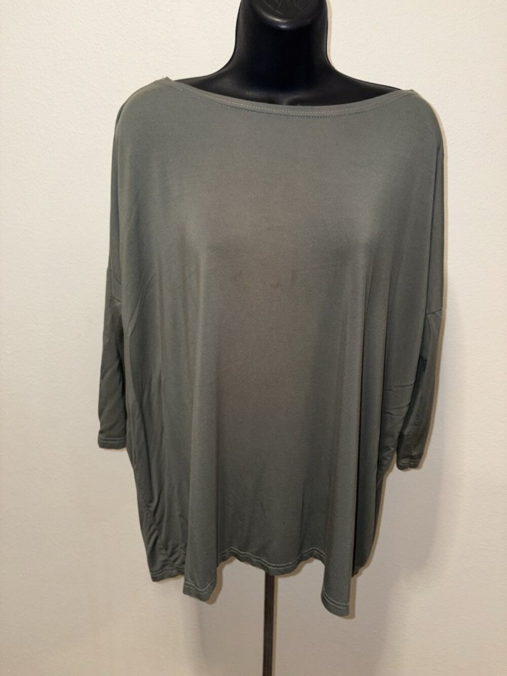 PIKo Evri Free Top Blouse  Women XXL Long Sleeve Round Neck Bamboo Light Weight